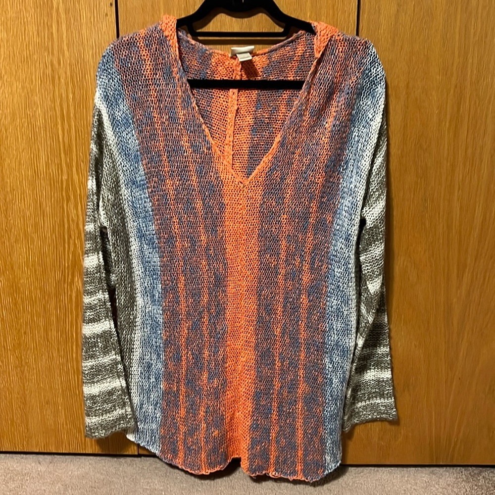day trip  multicolored, pullover, sweater, size large, great cond. hardly worn.